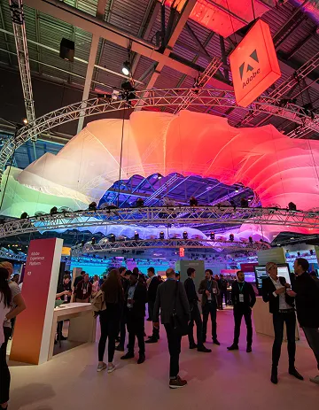 Event setup with staging and production equipment
