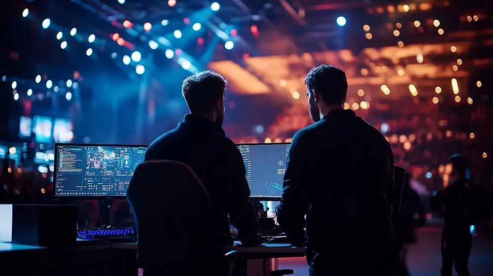 Event staging with professional lighting and sound