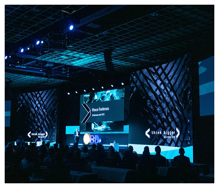 Live event production with stage management and technical crew
